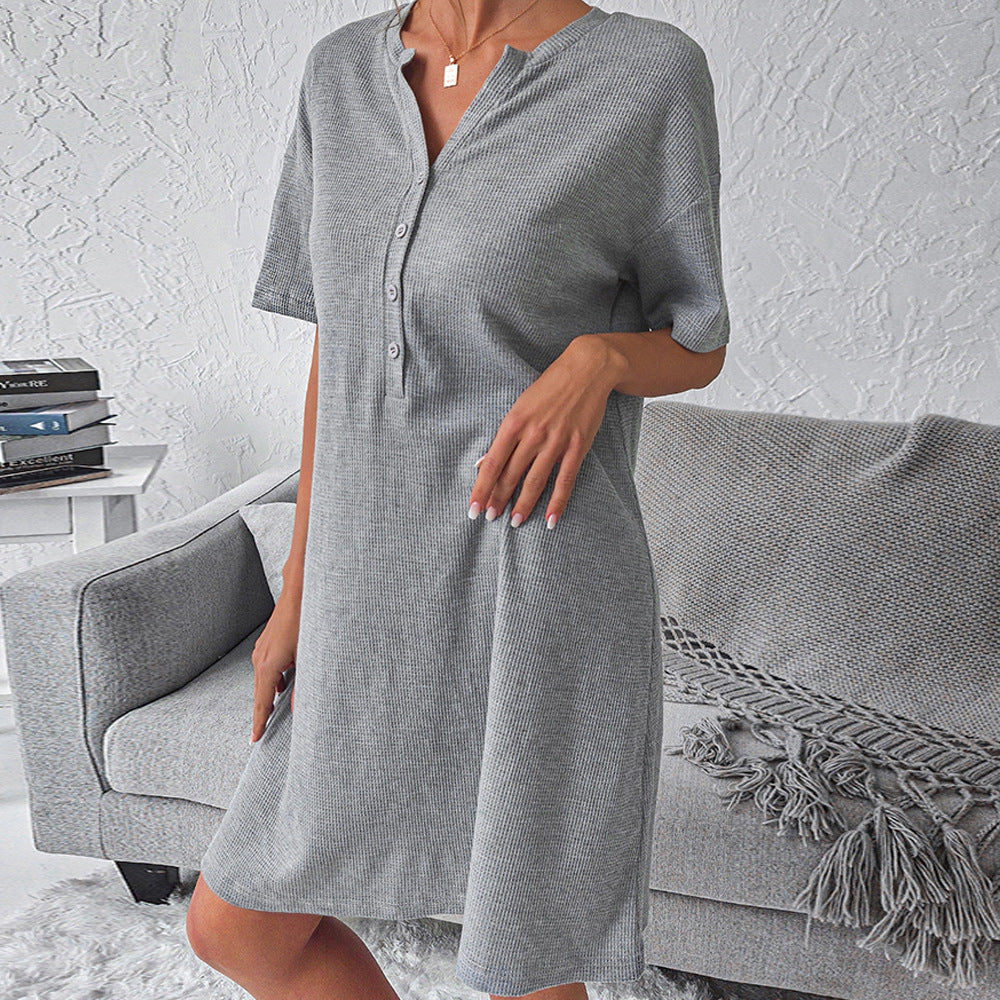 Daily Office Minimalist Home Dress Summer Loose Comfortable Nightdress for Women - Wild Amber Fashion