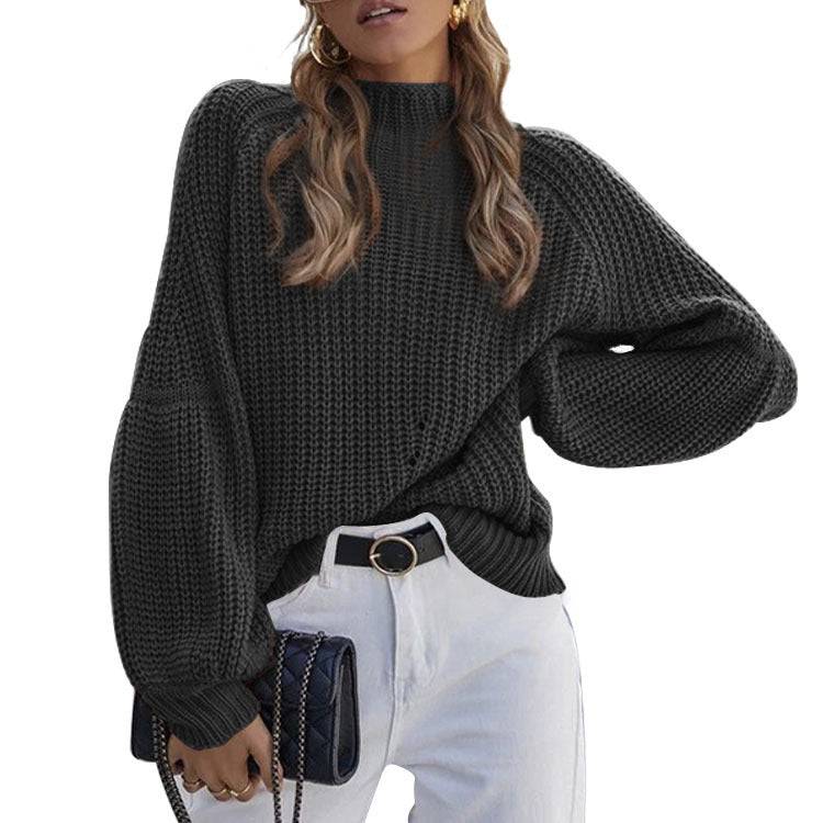 Warm and Chic Turtleneck Sweater for Women  S Black 