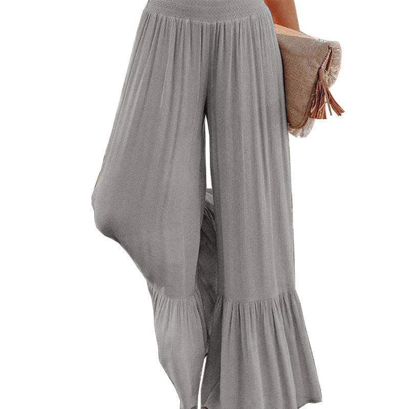 Stylish High Waist Fall Pants for Women  XL Light Gray 