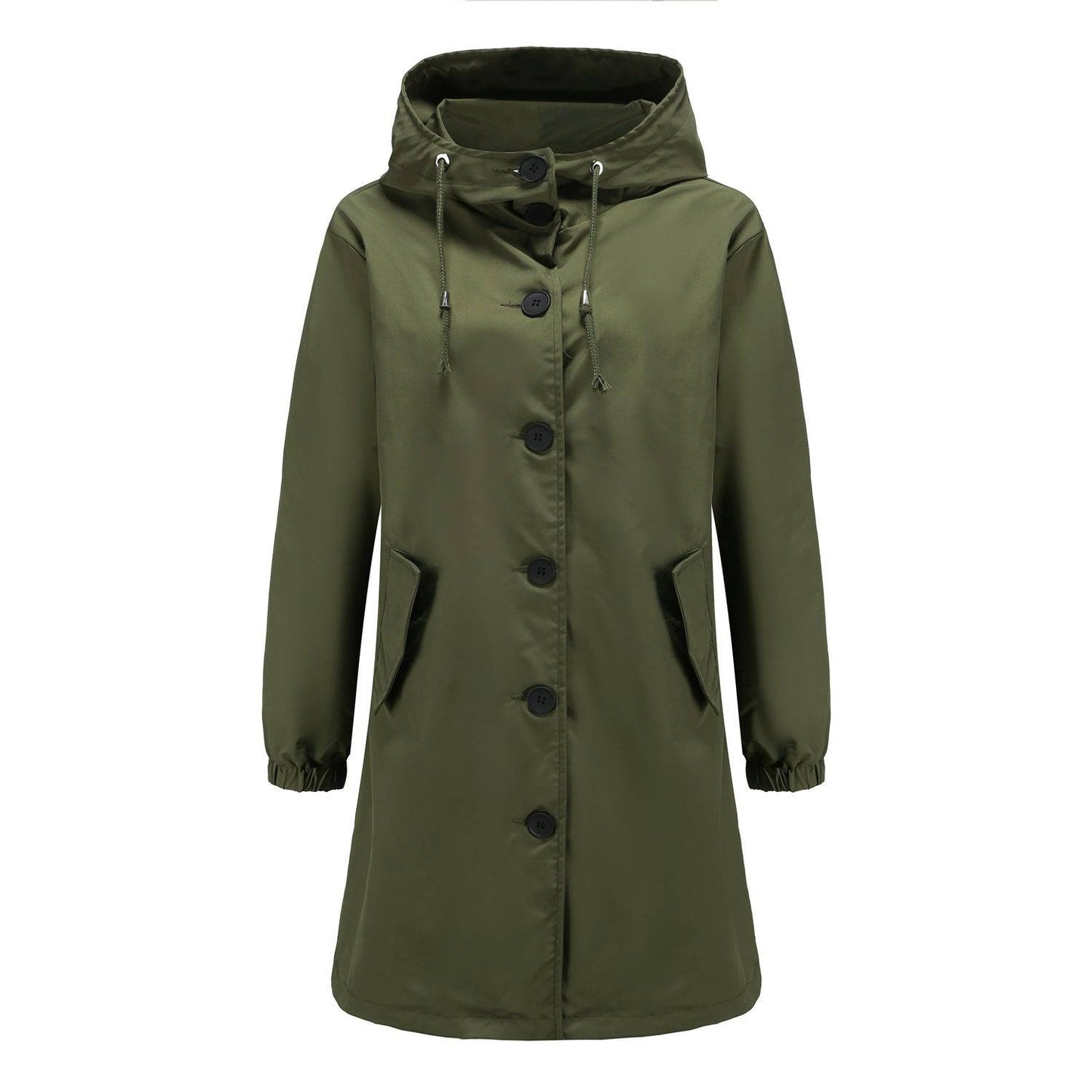 Waterproof Anorak Long Coat for Women, Perfect for Autumn and Winter with Plus Size Options  S Army Green 