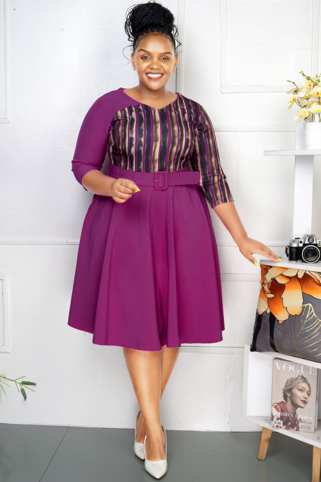 Plus Size Women Clothing Printing Dress - Wild Amber Fashion