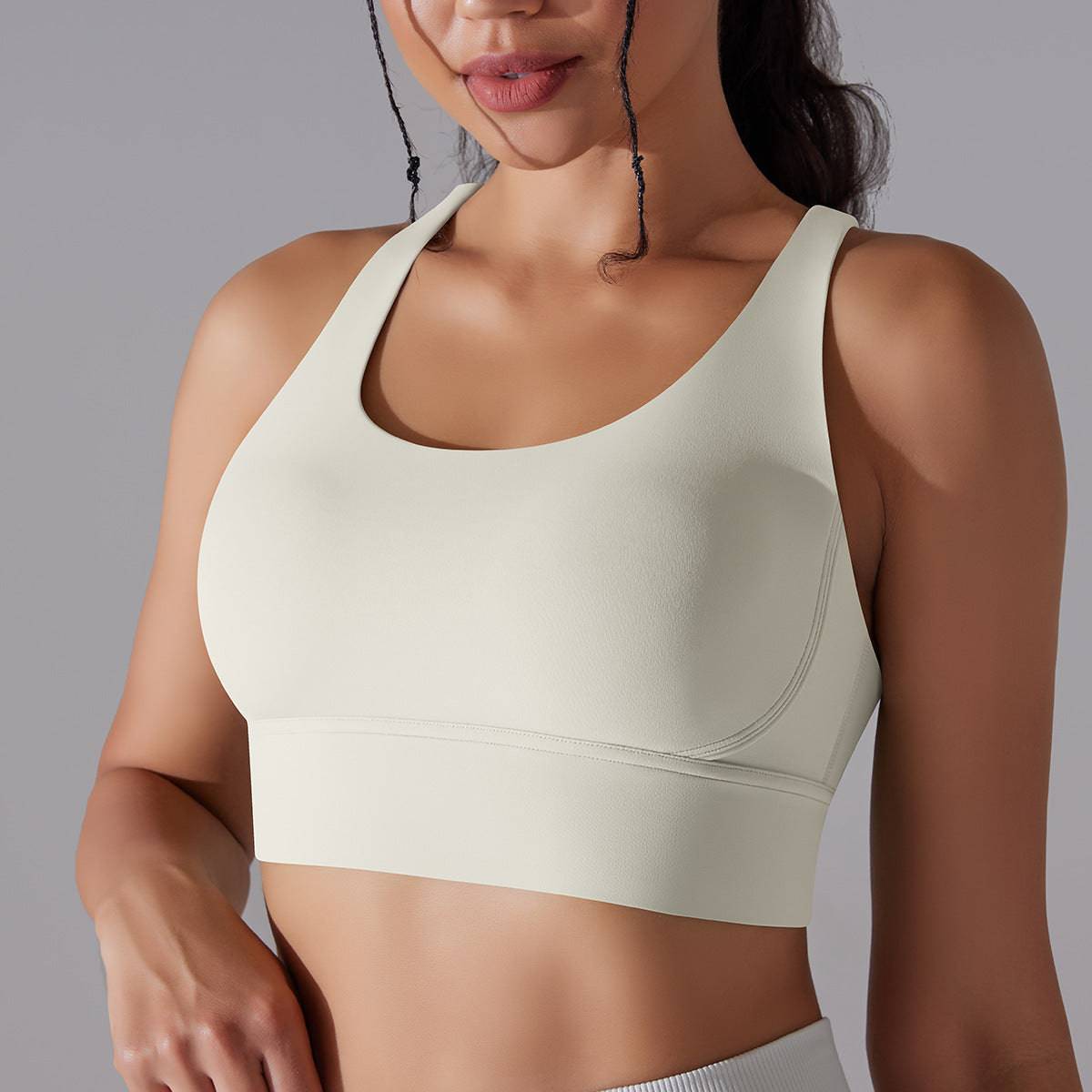 Elevate Nude Feel Sports Underwear - Beauty Back Yoga Bra  S Light Ivory 