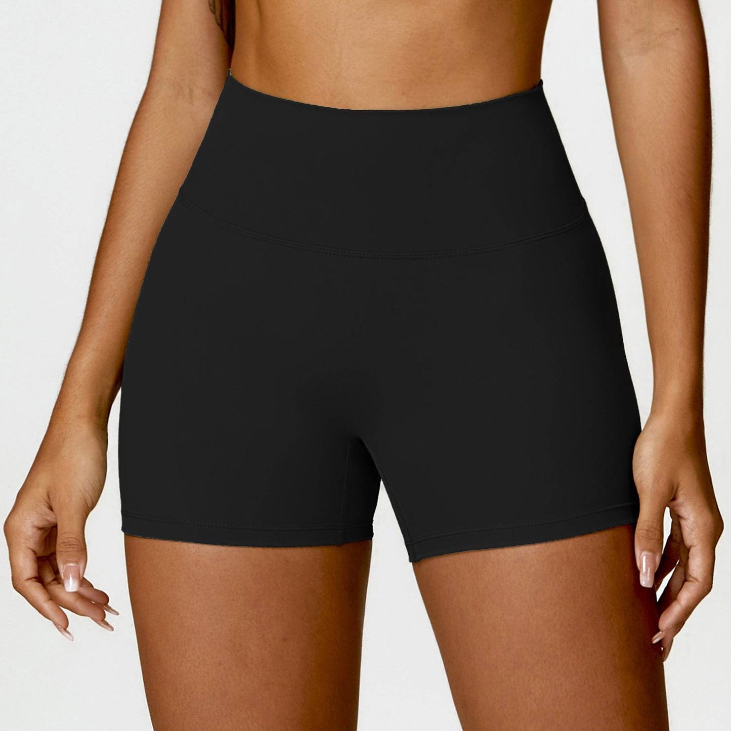 Sculpted Fit High Waist Yoga Shorts for Running and Fitness  S Advanced Black 