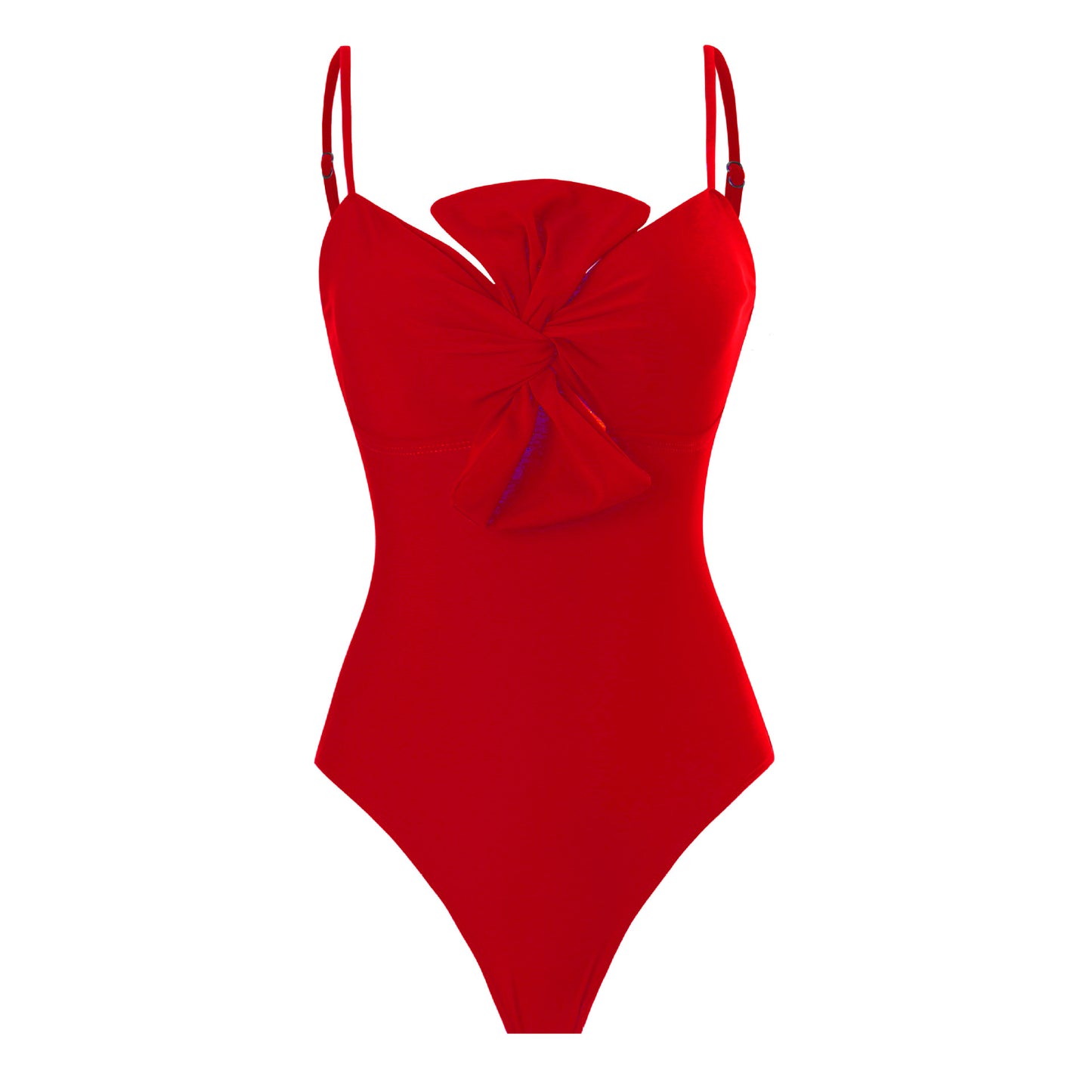 French Retro Bow Design One-Piece Swimsuit for Women  S Red Swimsuit 