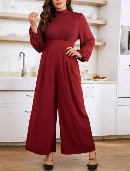 Plus Size Jumpsuit Spring Summer Sexy Ladies Straight Loose High Waist Jumpsuit - Wild Amber Fashion