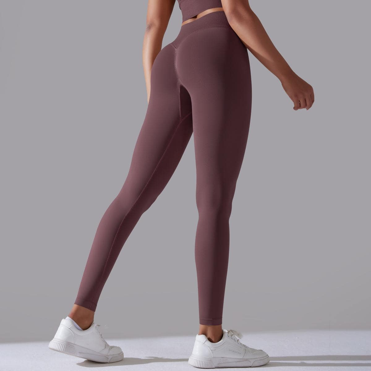 Seamless Cross Beauty Back Yoga Set for Women  S Trousers-Pomegranate Purple 