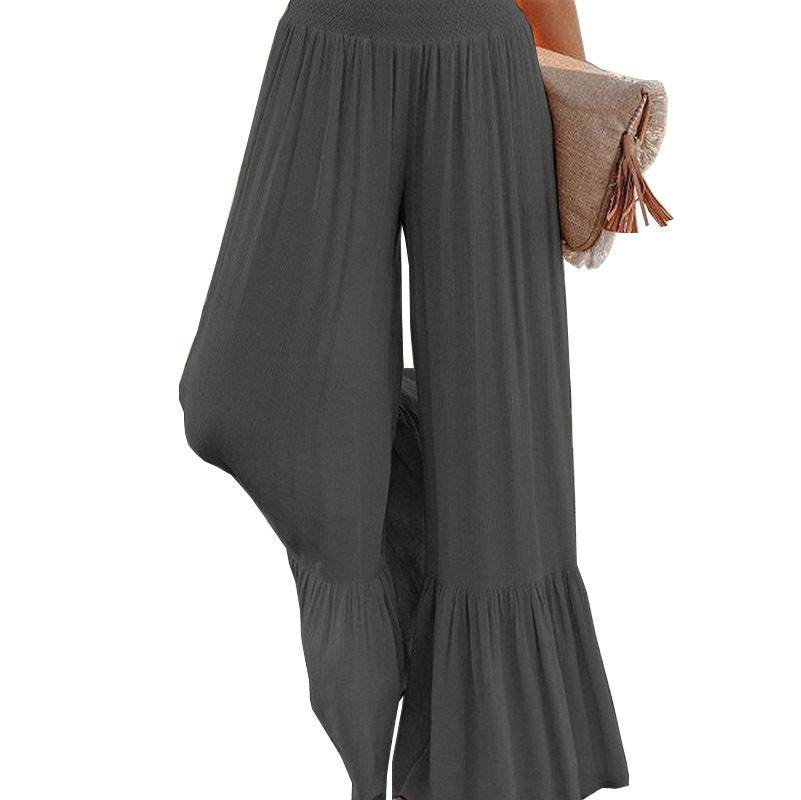 Stylish High Waist Fall Pants for Women  XL Dark Grey 