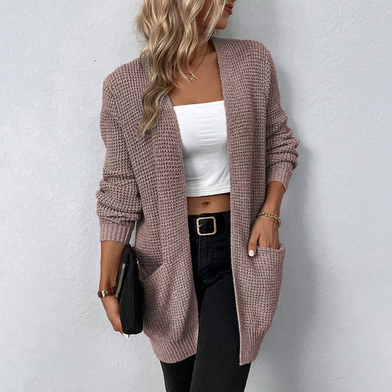 Stay Cozy and Stylish Knitted Cardigan Coat for Autumn and Winter  S Lotus Root Starch 