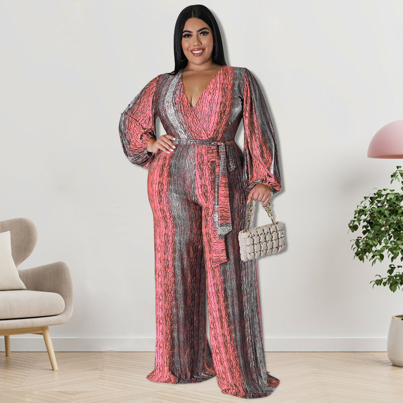 Plus Size Women Clothes Autumn Jumpsuit - Wild Amber Fashion