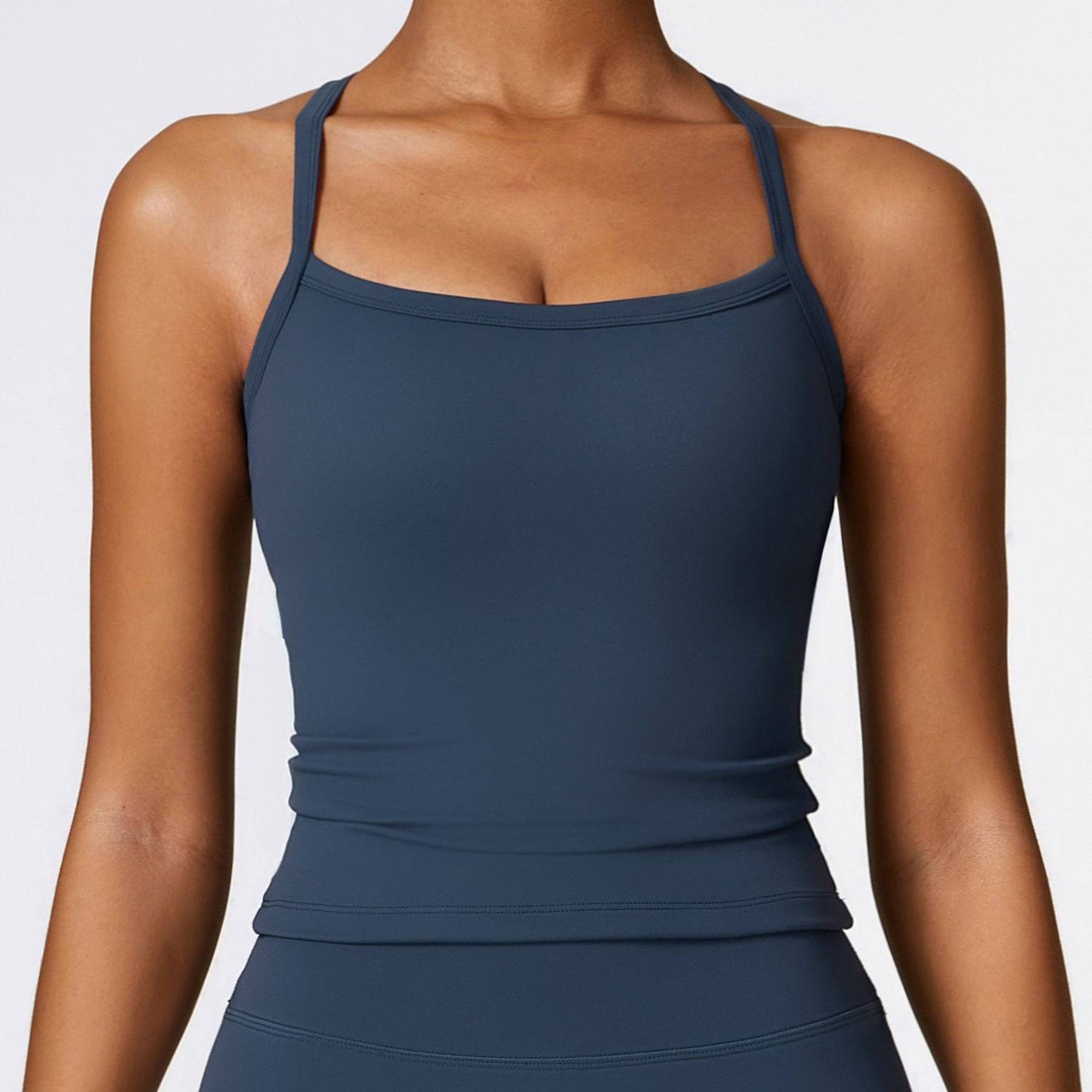 Winter Brushed Beauty Back Sports Crop Top  S Badge Blue 