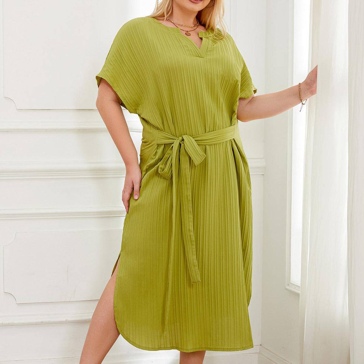 Plus Size Pajamas Women Plump Girls Loose One Sleeve Nightdress Can Be Worn outside - Wild Amber Fashion