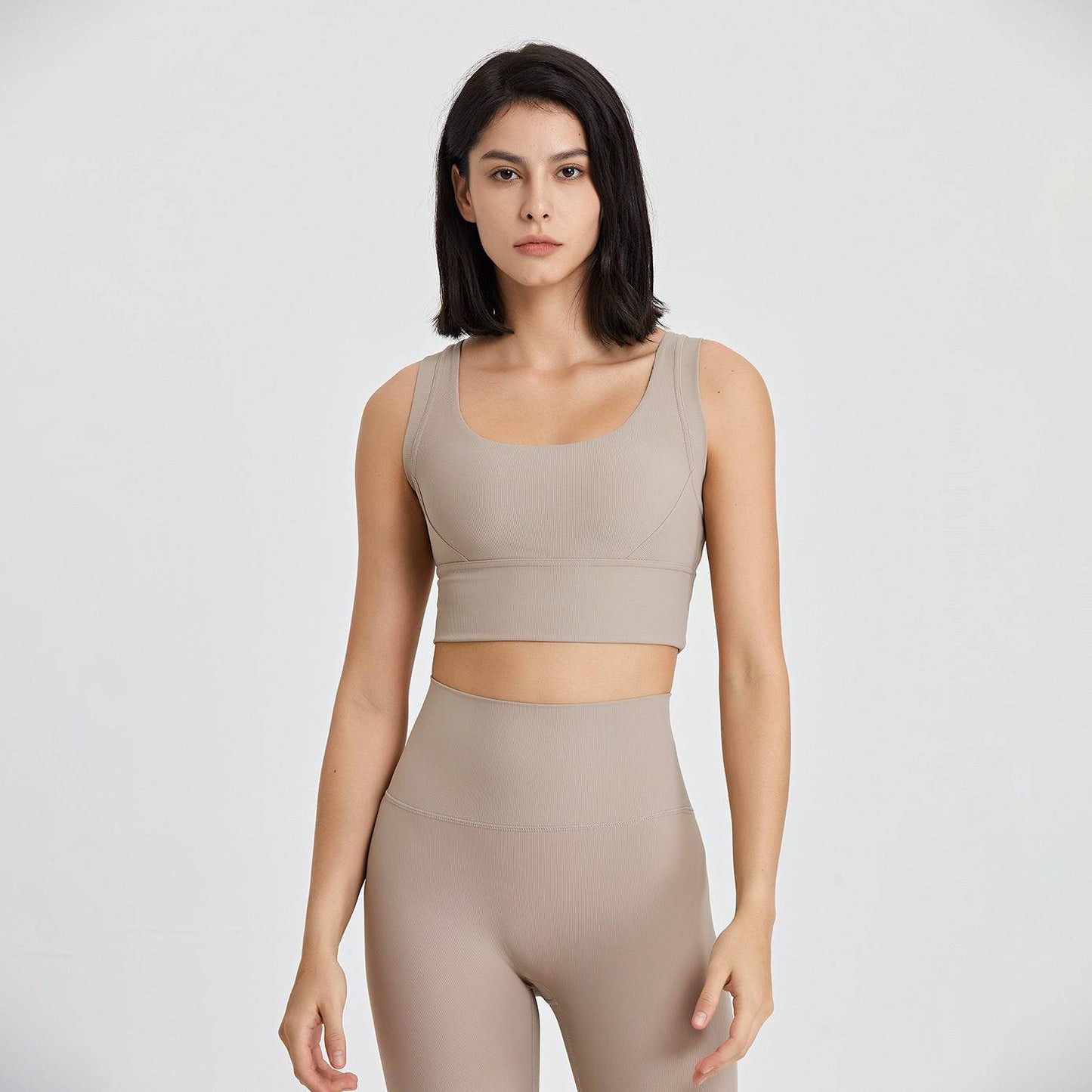 Elevate Your Fitness Routine with High Strength Beauty Back Fitness Vest for Women  S Milk Tea Color 