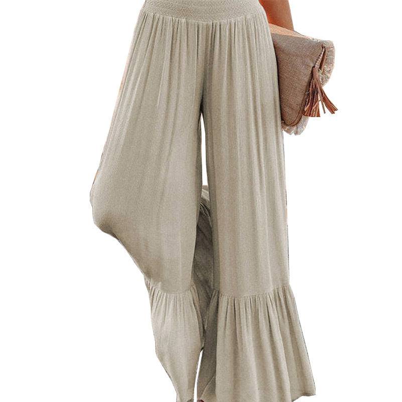 Stylish High Waist Fall Pants for Women  XL Khaki 