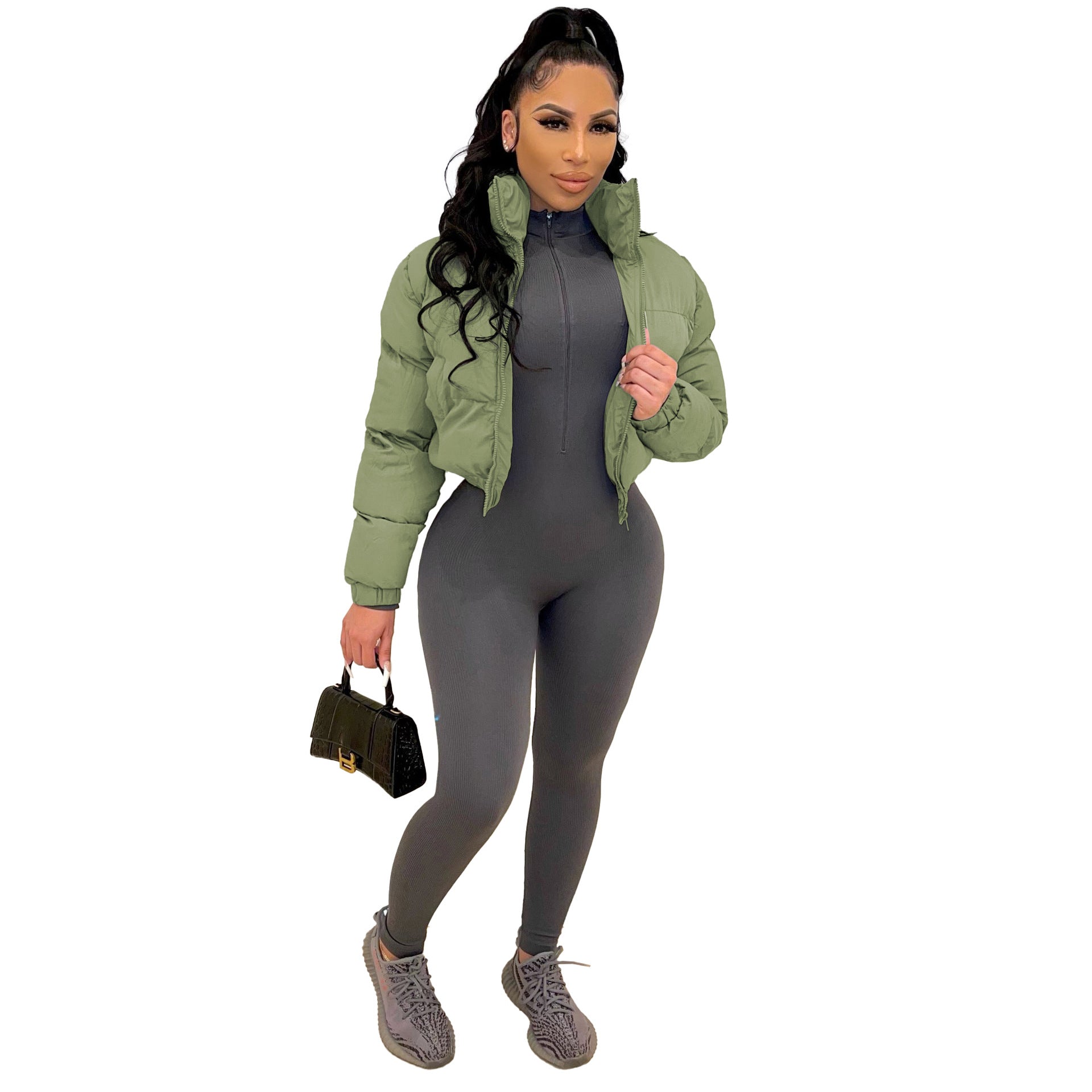 Fall Winter Women Cotton Clothes Short Women Cotton Padded Clothes Jacket - Wild Amber Fashion