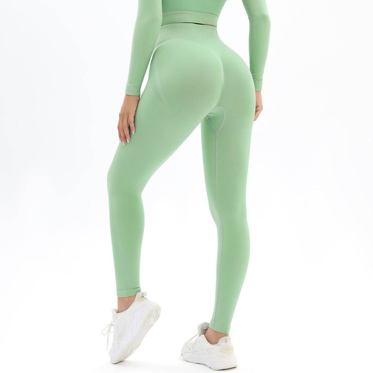 Sculpted Curves Yoga Pants for Women: High Waist Stretch Fitness Leggings with Hip-Enhancing Design  S Green 