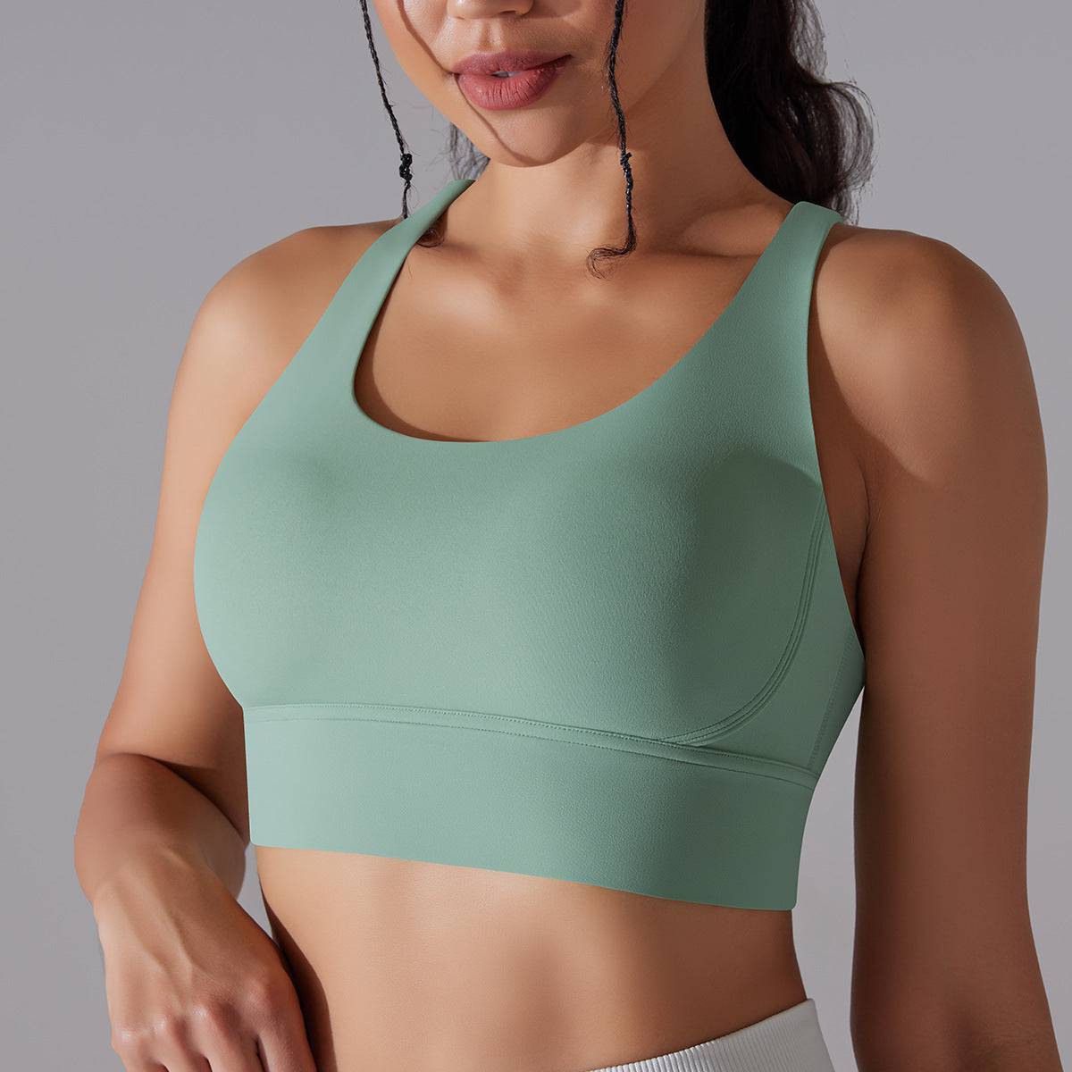 Elevate Nude Feel Sports Underwear - Beauty Back Yoga Bra  S Green1 