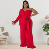 Plus Size Women Clothes Asymmetric Jumpsuit Source - Wild Amber Fashion