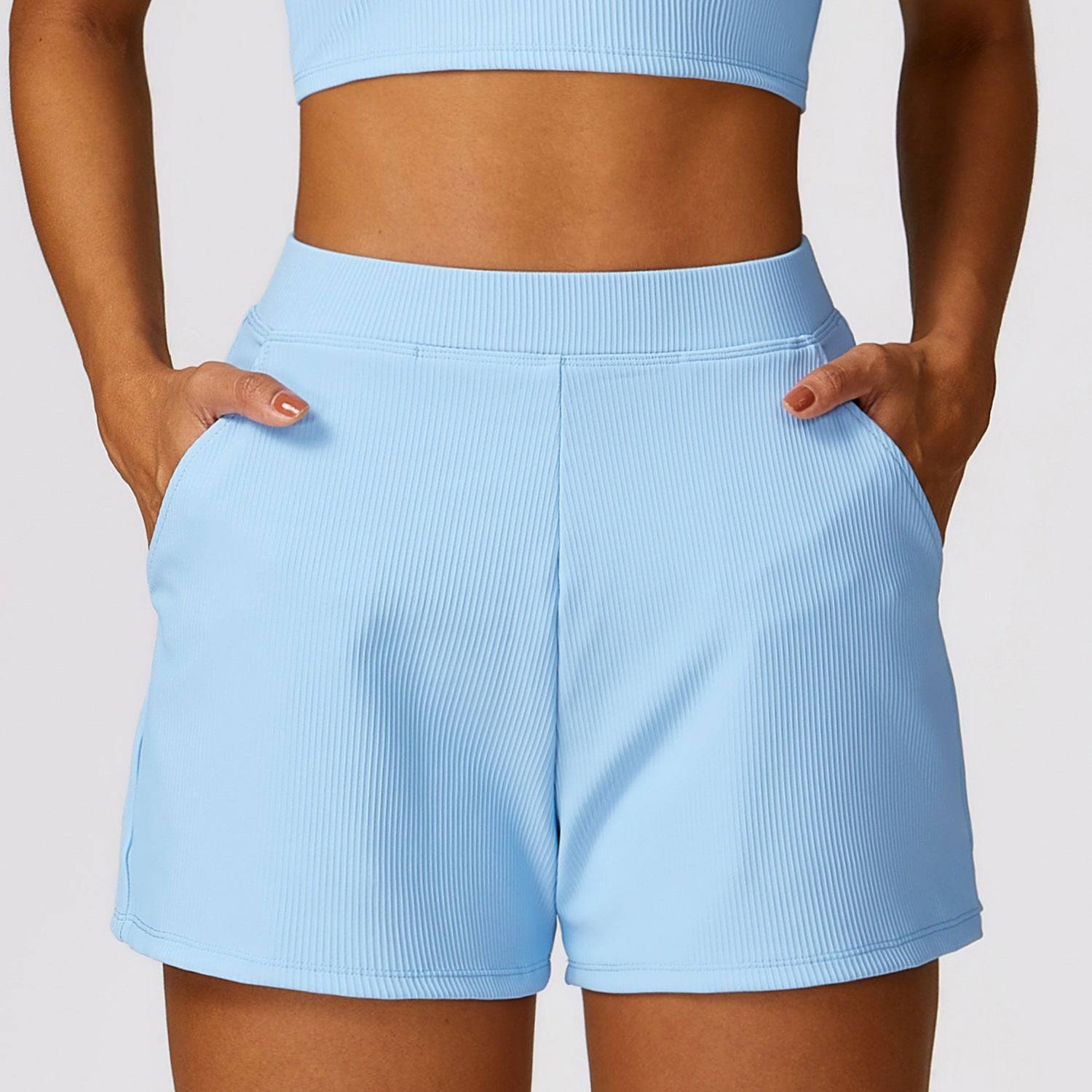 Spring All-Purpose High-Rise Performance Shorts for Women  S Milk Blue 