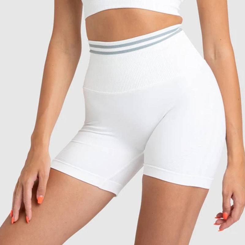 Sculpted Beauty High Waist Yoga Pants with Seamless Knit & Moisture-Wicking Fabric  S White Shorts 