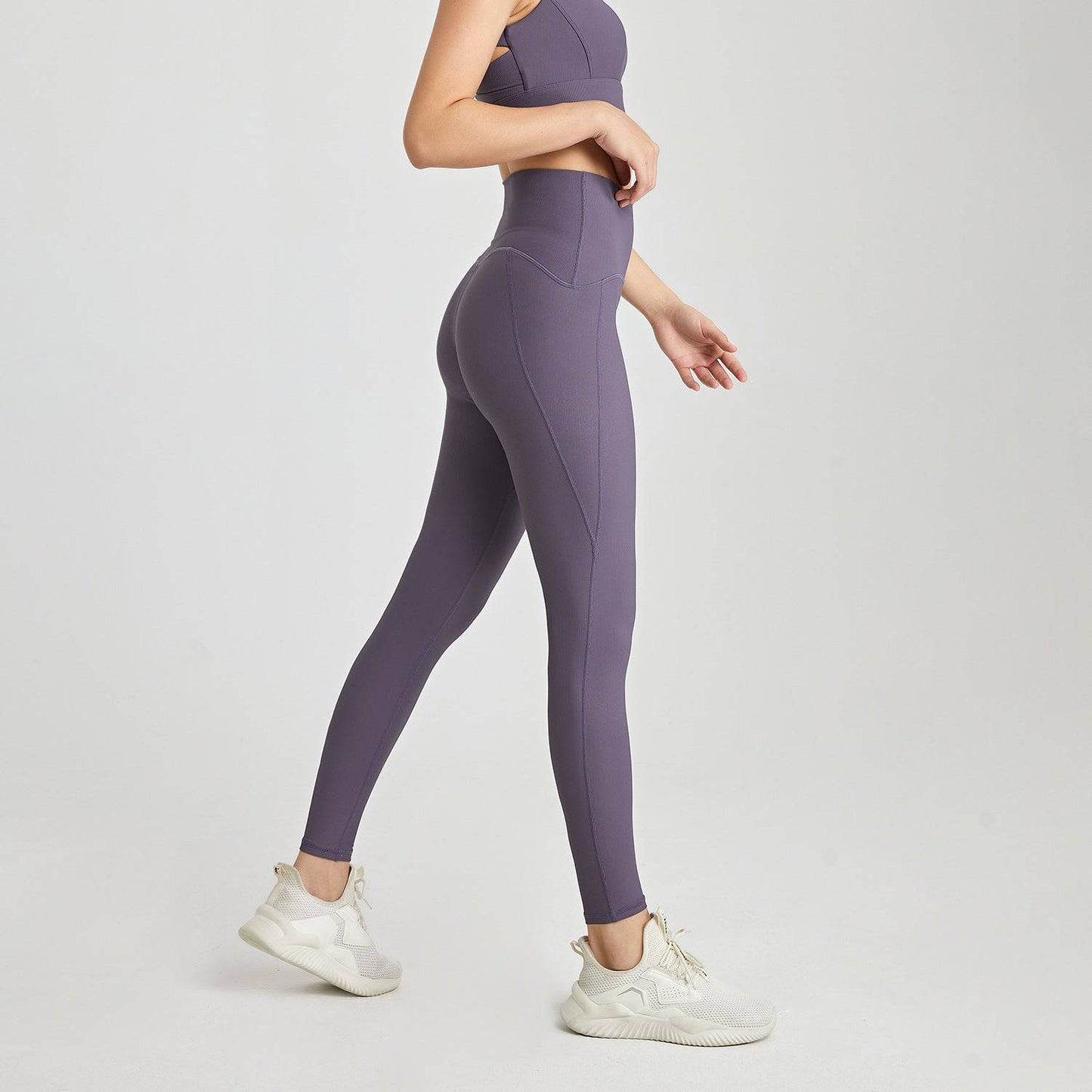 High Waist Nude Feel Yoga Pants for Women with Hip Lift Stretch  S Retro Purple 