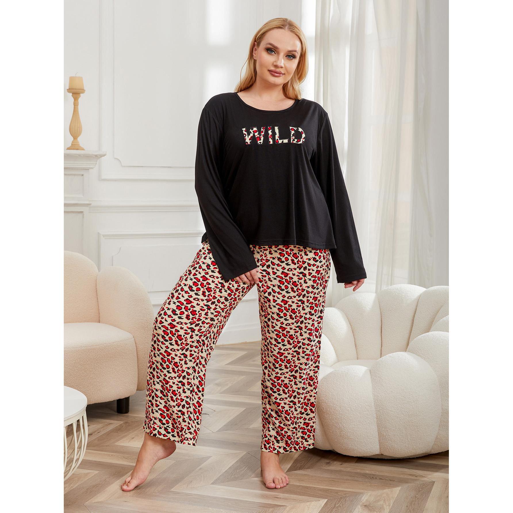 Plus Size Pajamas Women Plump Girls Autumn Winter Long Sleeved Home Wear - Wild Amber Fashion