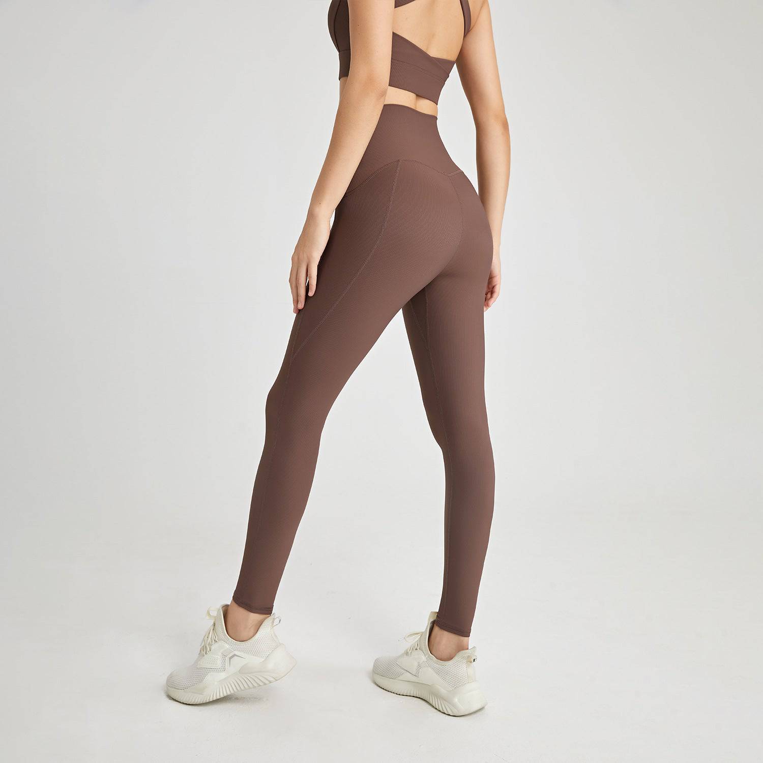 High Waist Nude Feel Yoga Pants for Women with Hip Lift Stretch  S Java Color 