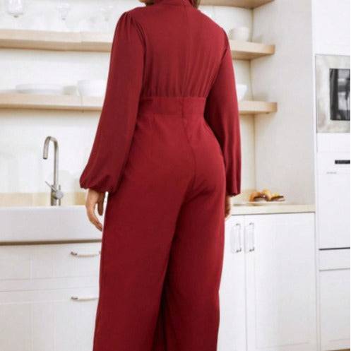 Plus Size Jumpsuit Spring Summer Sexy Ladies Straight Loose High Waist Jumpsuit - Wild Amber Fashion