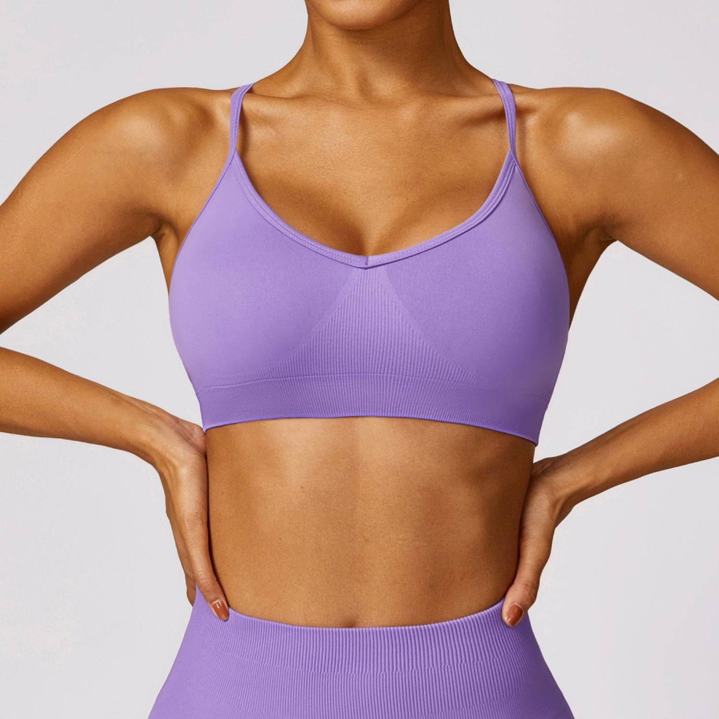 Stylish and Supportive Seamless Yoga Bra for Women  S Purple 