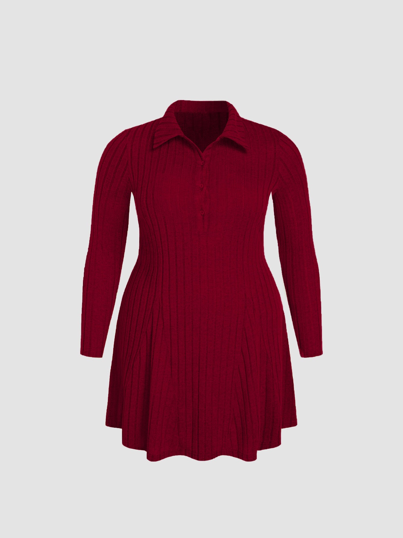 Plus Size Women Clothing Adult Lady like Woman Office Red Dress Autumn Winter All Matching A line - Wild Amber Fashion