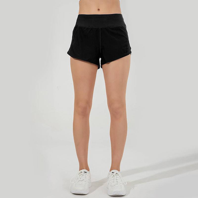 Quick Dry Nylon Split Short Yoga Shorts for Women  XS/4 Black 