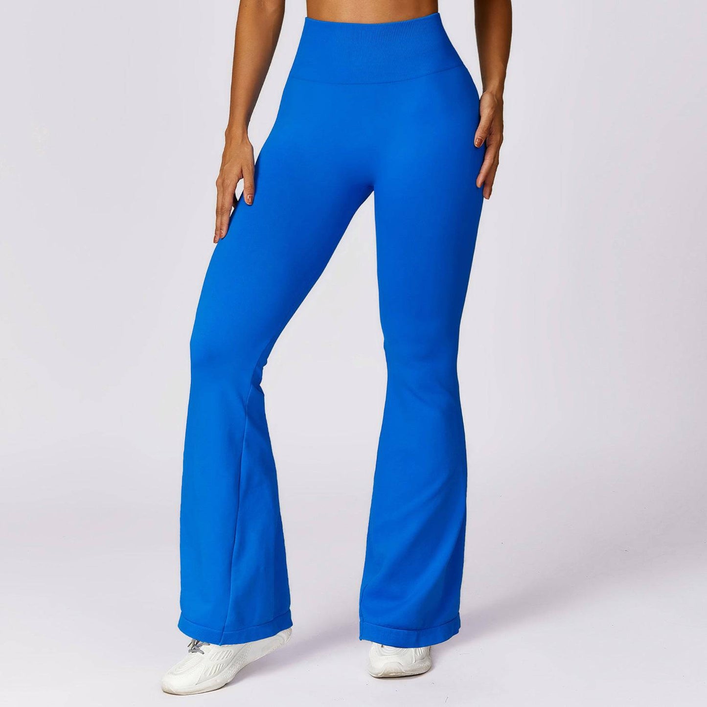 High Rise Seamless Yoga Bell Bottom Pants  S Klein Blue 