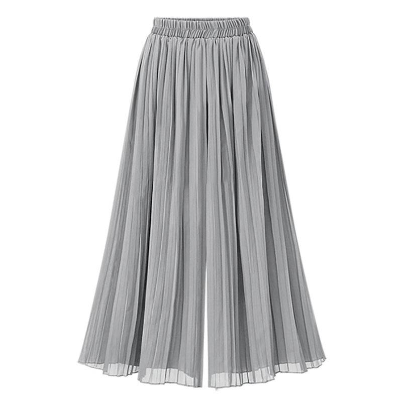 Relaxed Fit Polyester Cropped Wide Leg Pants for Women  One Size Ivory 