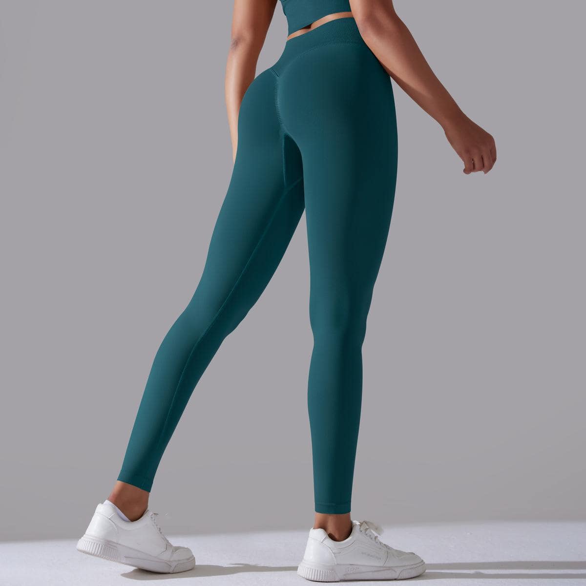 Seamless Cross Beauty Back Yoga Set for Women  S Trousers-Dark Night Green 