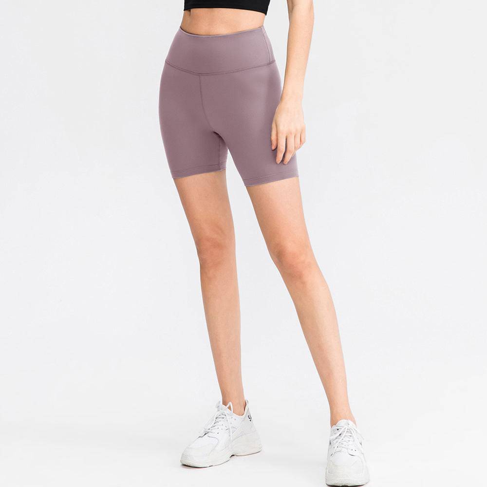 Sculpted Fit Yoga Shorts with Double-Sided Brushed Texture  4 Purple 