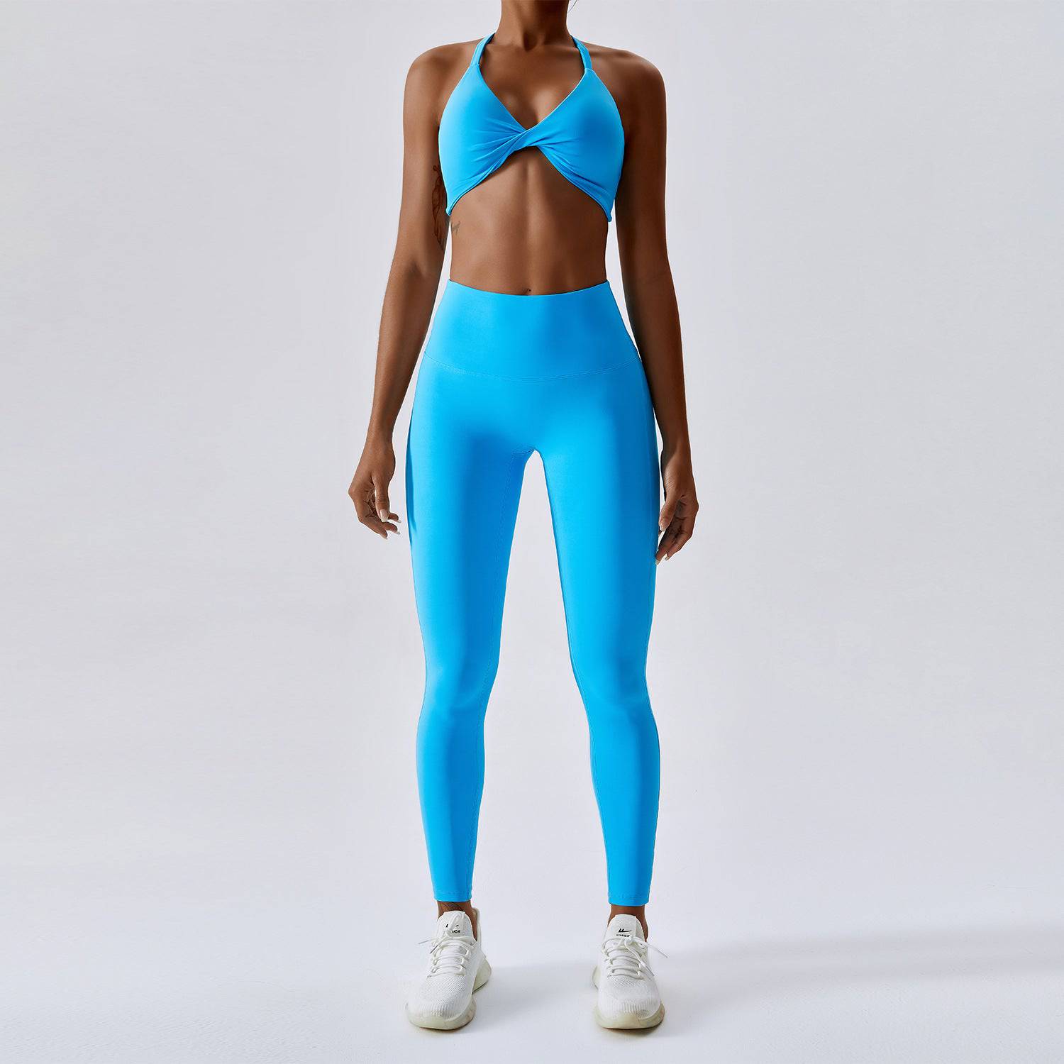 Elevate Yoga Suit: Premium Comfort and Style for Active Lifestyles  8/S Bra Trousers Peacock Blue 