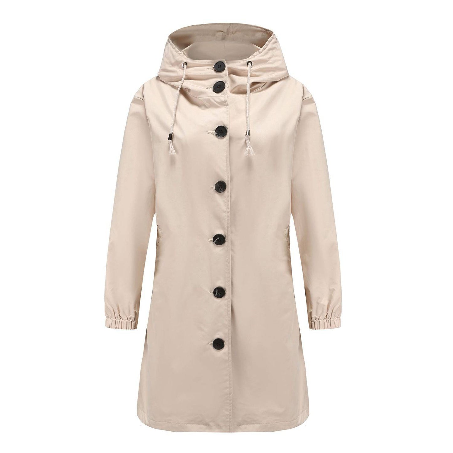 Waterproof Anorak Long Coat for Women, Perfect for Autumn and Winter with Plus Size Options  S Khaki 