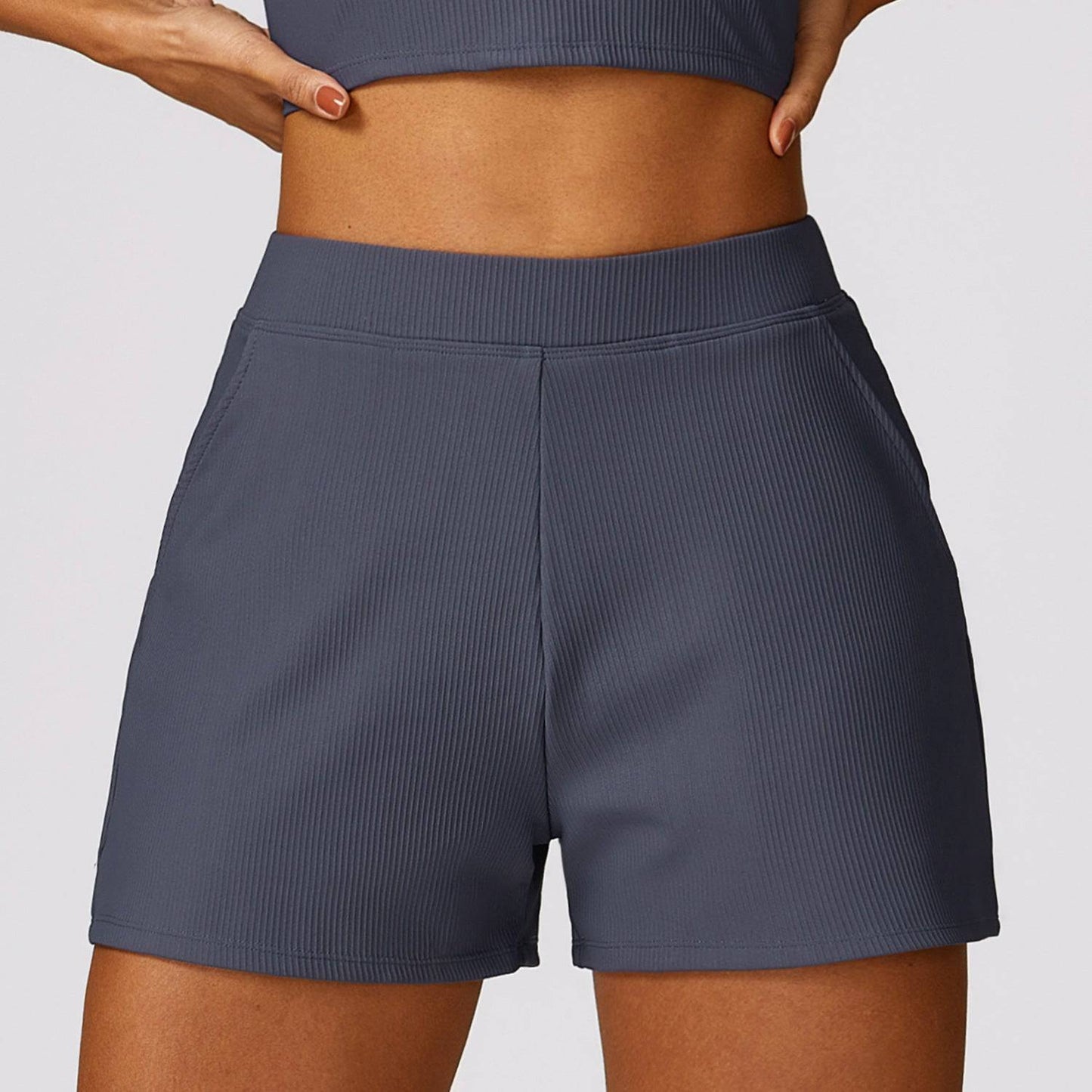 Spring All-Purpose High-Rise Performance Shorts for Women  S Blue Gray 