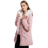 Parka Women Plus Size Mid-Length Fleece Lined Coat Women Warm with Fur Collar Loose Winter Coat Plus Size - Wild Amber Fashion