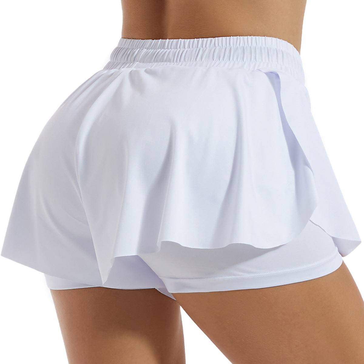 Women's High-Rise Quick-Dry Yoga Shorts for Active Fitness Workouts  S White 