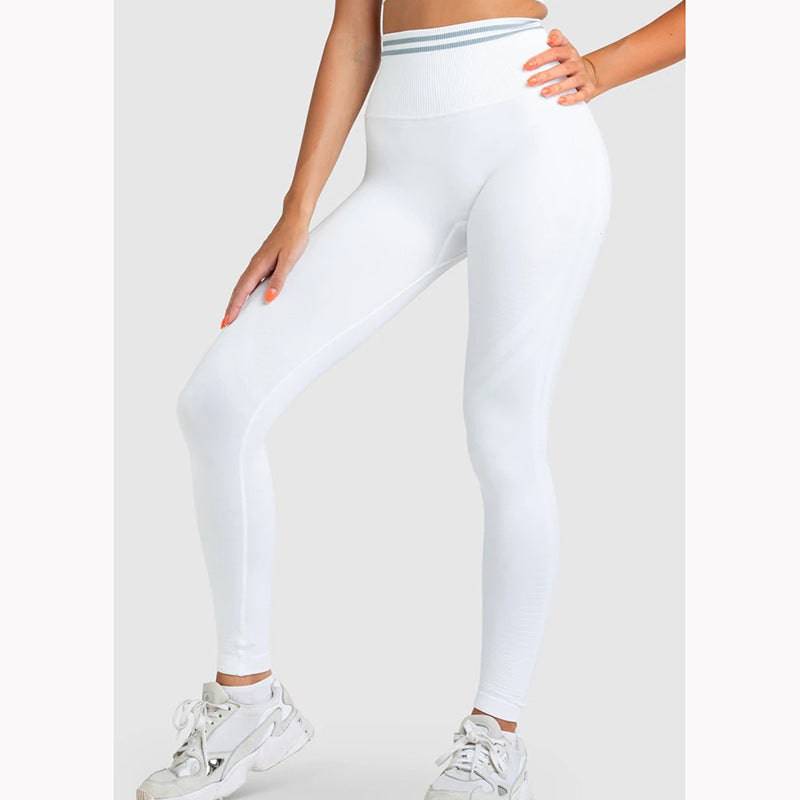 Sculpted Beauty High Waist Yoga Pants with Seamless Knit & Moisture-Wicking Fabric  S White trousers 