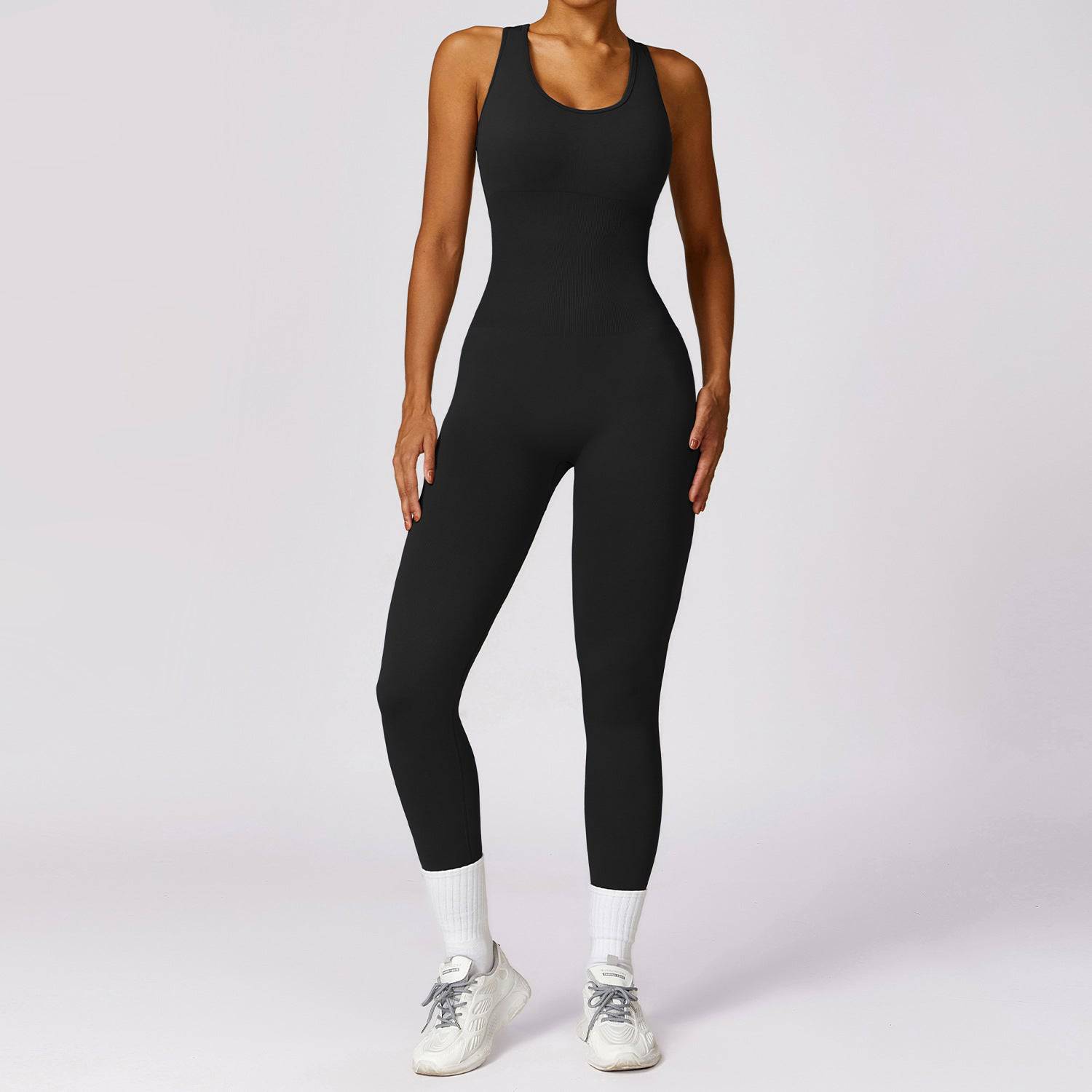 Spring Gym Seamless Yoga Jumpsuit for Women with Core Support and Back Shaping  S Advanced Black 