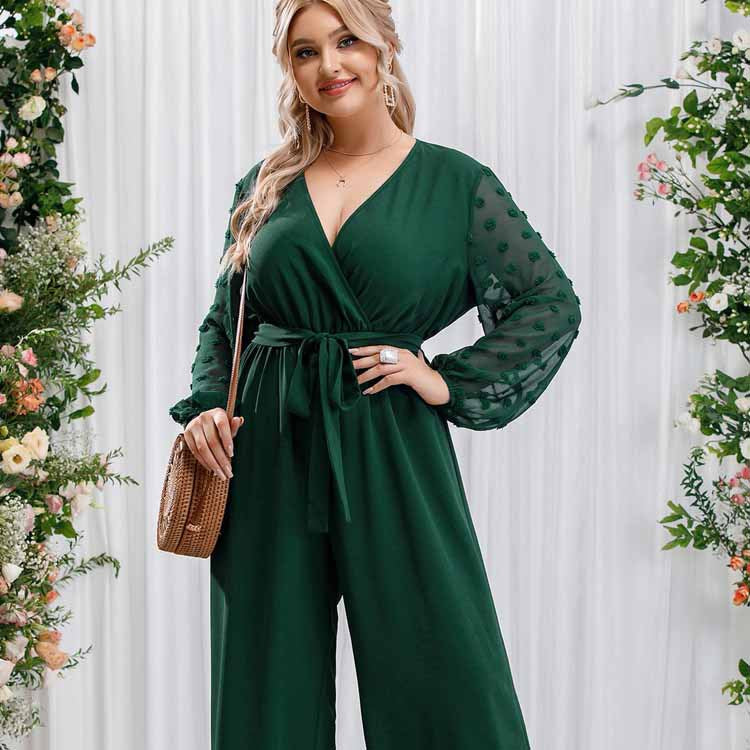 Plus Size Goods Sexy Bow Socialite Lace Up Straight Loose High Waist Solid Color - Wild Amber Fashion