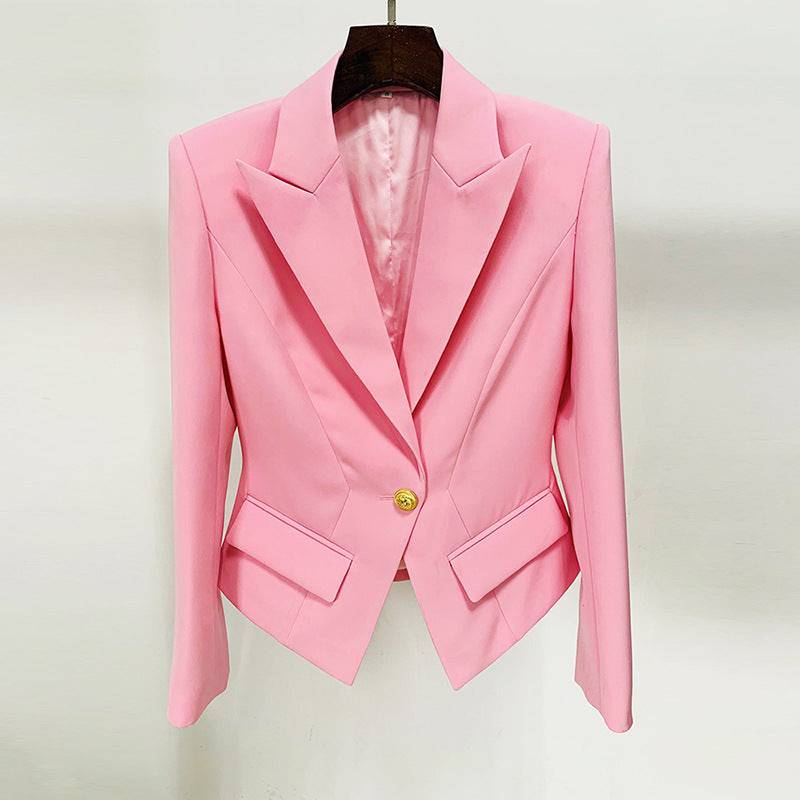 Lion Buckle Slim Fit Blazer Jacket  S Pink 