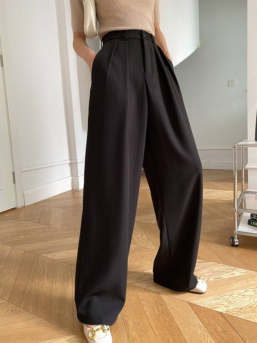 Sophisticated Wide-Leg Pants for Early Autumn  S Black 