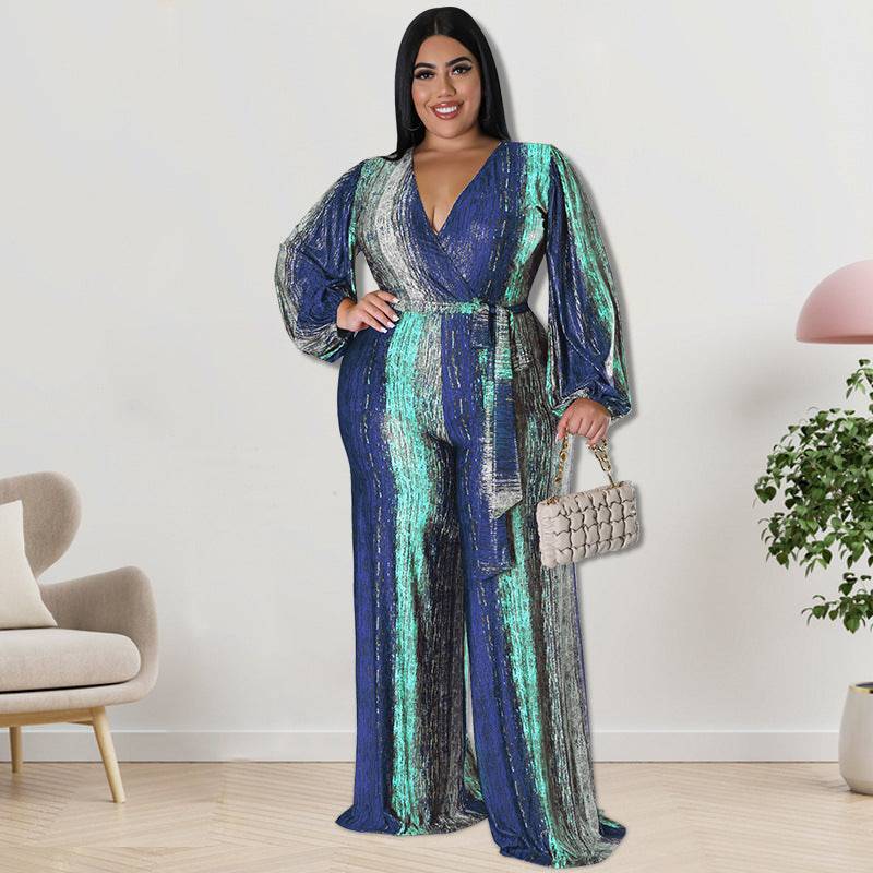 Plus Size Women Clothes Autumn Jumpsuit - Wild Amber Fashion