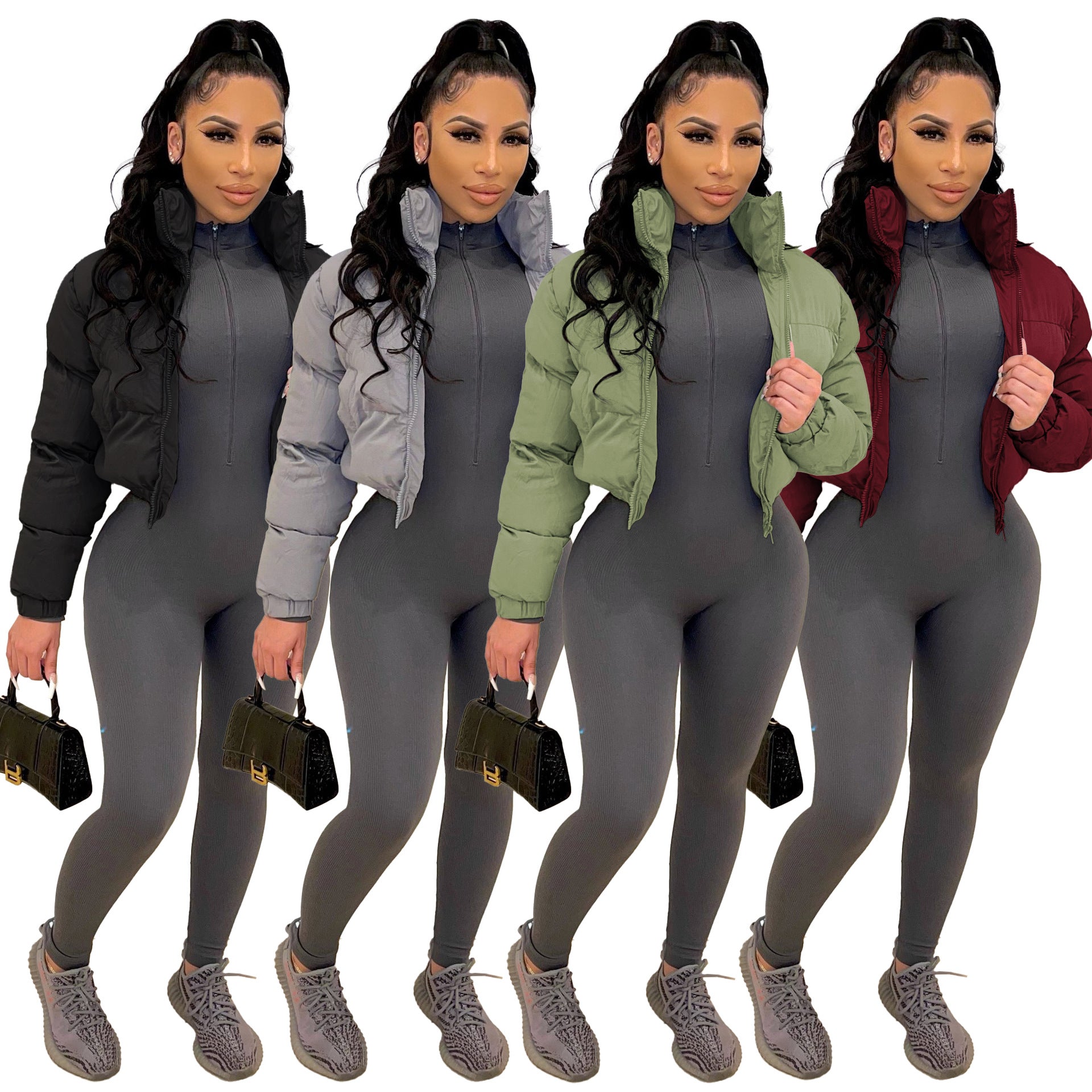 Fall Winter Women Cotton Clothes Short Women Cotton Padded Clothes Jacket - Wild Amber Fashion