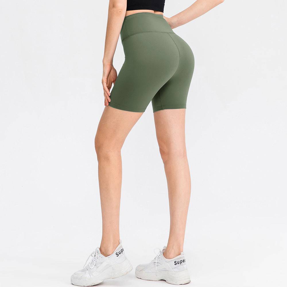 Sculpted Fit Yoga Shorts with Double-Sided Brushed Texture  4 Army Green 