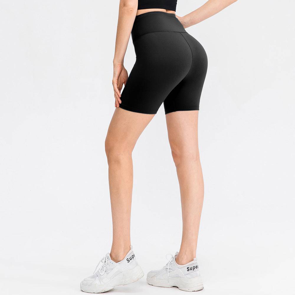 Sculpted Fit Yoga Shorts with Double-Sided Brushed Texture  4 Black 