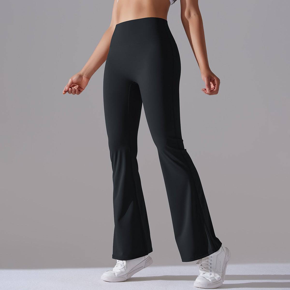 Slim Fit High Waist Bell Bottom Yoga Pants for Women  S Black 