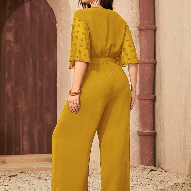 Plus Size Spring Summer Sexy Bow Socialite Lace up Straight Loose High Waist Women - Wild Amber Fashion